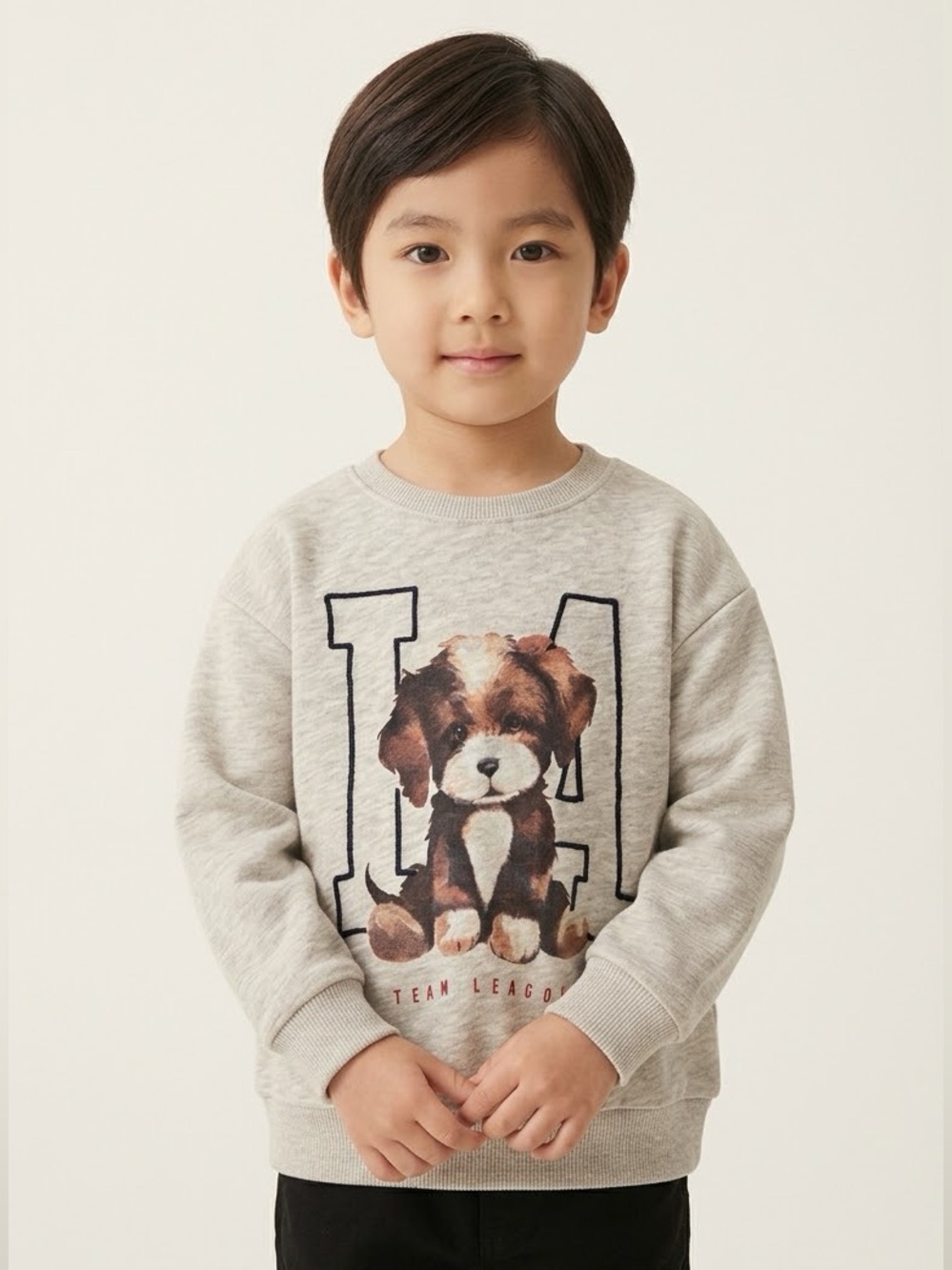 Zara Kids Puppy Graphic Sweatshirt Grey 4-5 Years